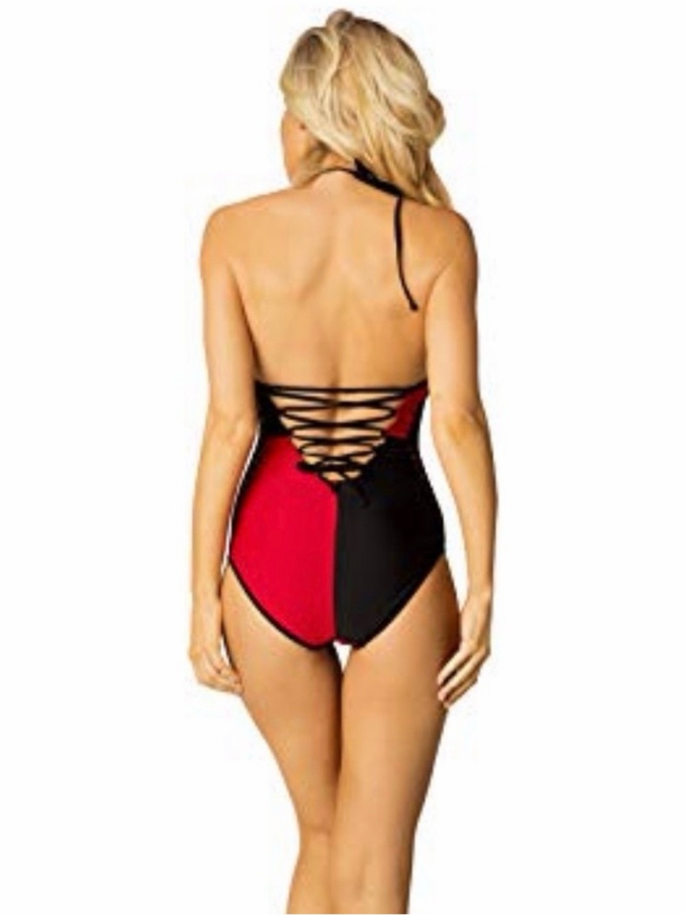 Dc Comics Harley Quinn Cosplay Diamond Mesh Net Panel One-Piece Swimsuit. Size M - Picture 3 of 10